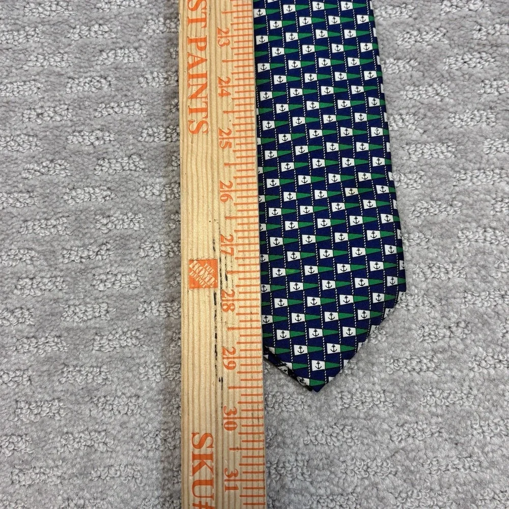 Lancel Paris Men's Necktie Nautical, Anchor Boat Silk Flag